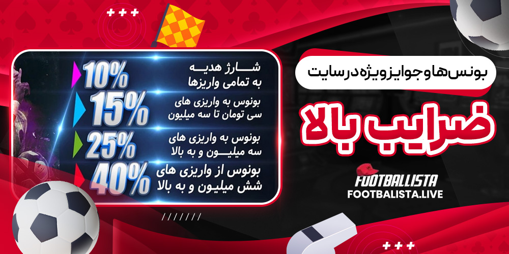 بونس ‌ها و جوایز ویژه در سایت فوتبالیستا بت